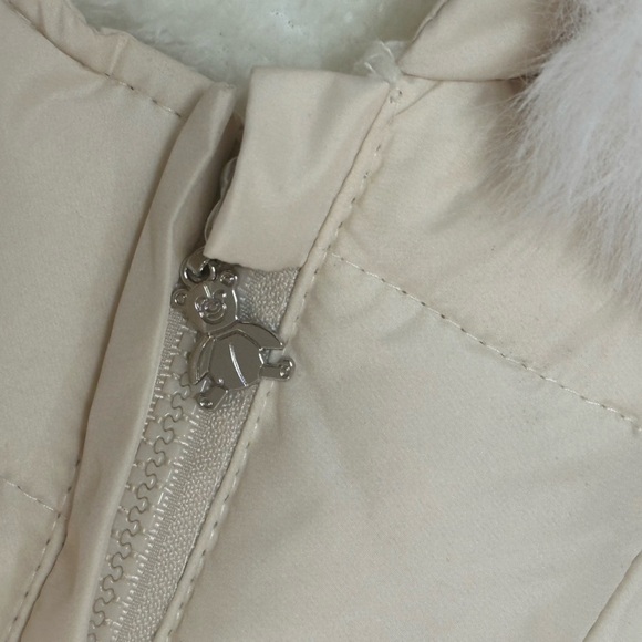 M-Tempor Baby Snowsuit Cream 66cm with Faux Fur Trim Hood & Teddy Bear Zipper - Picture 3 of 5